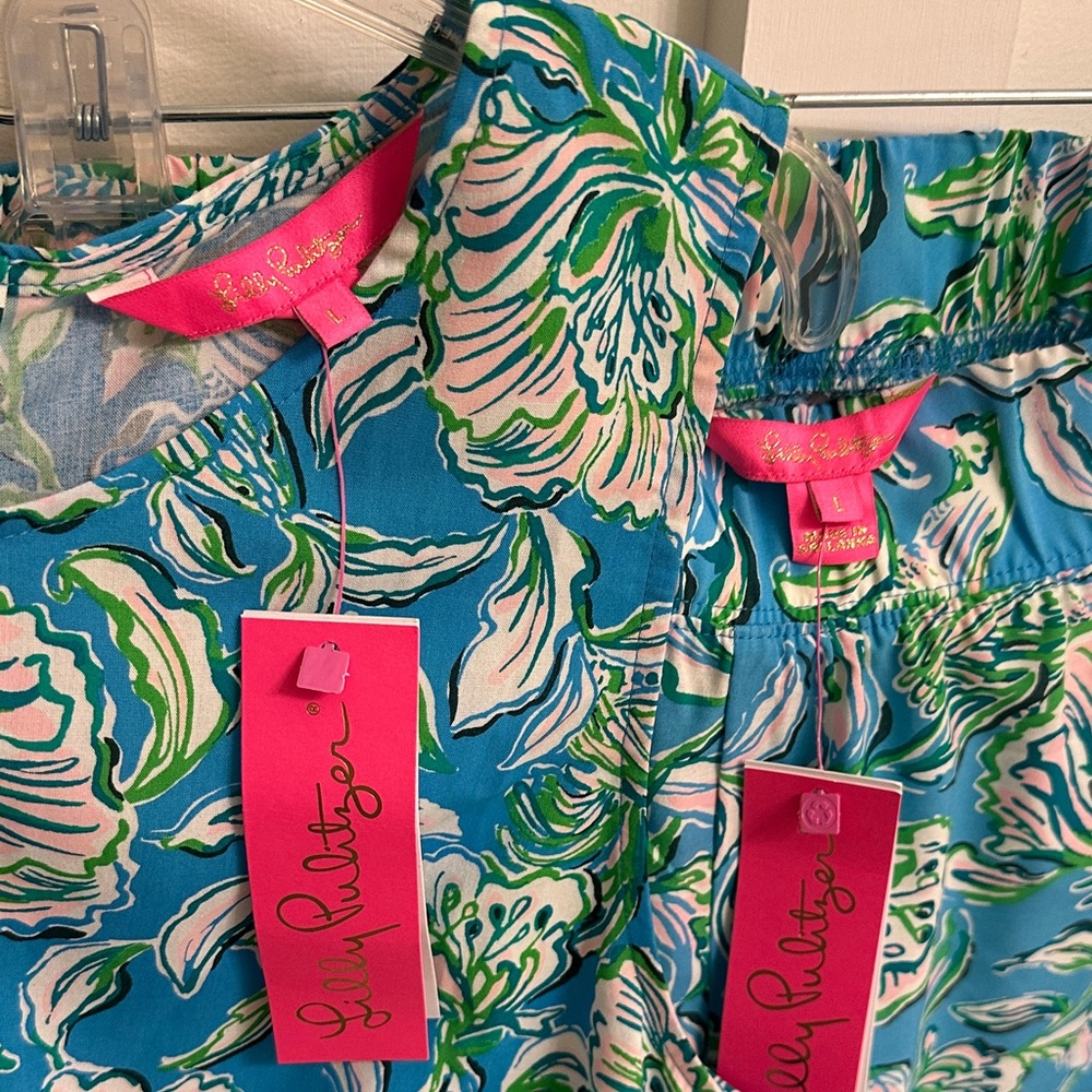 🌴🦩Lilly Pulitzer-2 piece Set•Palazzo Pants and Sleeveless Blouse•Size Large NWT - Picture 16 of 16